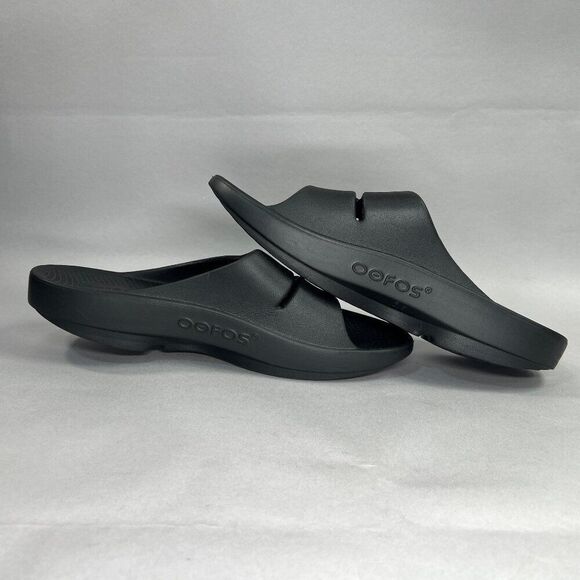 Oofos OOahh Sandals Men's Size 10 Black Running Recovery Active Beach Slides - Picture 7 of 11